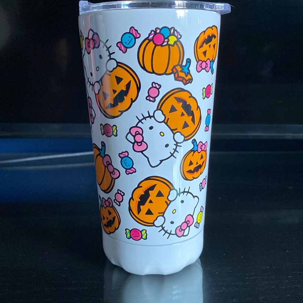 New Sanrio Hello Kitty Halloween Tumbler, Pumpkin & Candy styled, White Base
